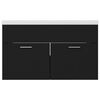 vidaXL Sink Cabinet with Built-in Basin Black Engineered Wood