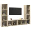 vidaXL TV Cabinets 3 pcs Sonoma Oak 142.5x35x36.5 cm Engineered Wood