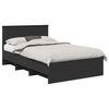 vidaXL Bed Frame with Headboard Black 120 x 123 cm Engineered Wood