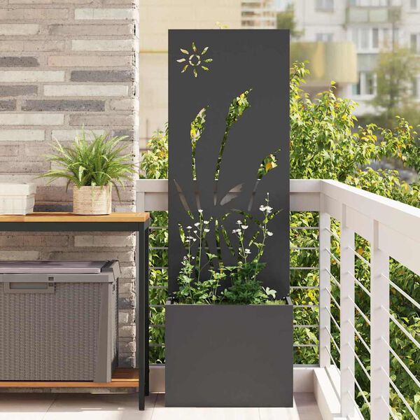 vidaXL Garden Privacy Screen Black 50 x 140 cm Cold-rolled steel
