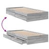 vidaXL Bed Frame with Drawers without Mattress Grey Sonoma 90x190 cm Single