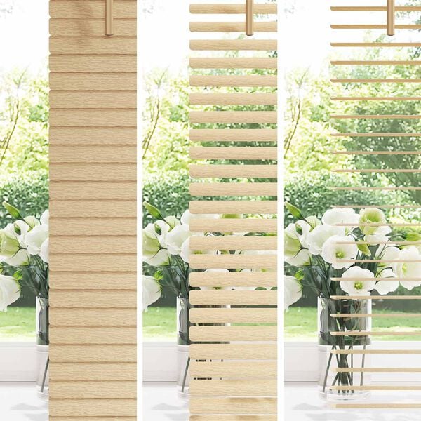 vidaXL Venetian Blind Light Brown with Pattern 150 x 140 cm PVC