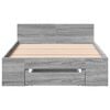 vidaXL Bed Frame with Drawer without Mattress Grey Sonoma 90x200 cm