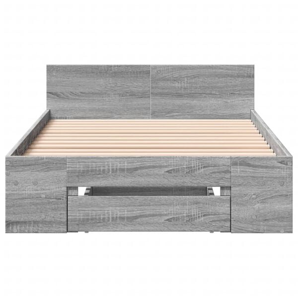 vidaXL Bed Frame with Drawer without Mattress Grey Sonoma 90x200 cm