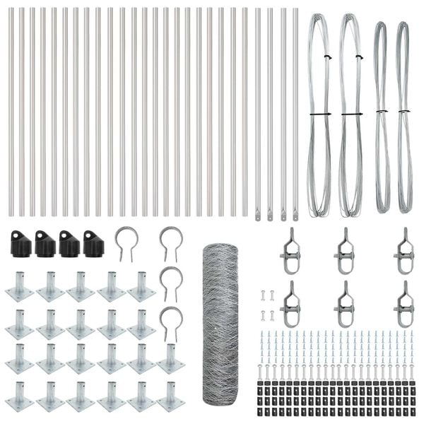 vidaXL Fence Post Silver 50 x 1 m (36 mm mesh) Steel