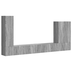 vidaXL TV Wall Cabinet Set Wall-mounted 6 pcs Grey Sonoma