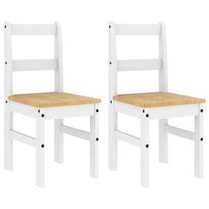 vidaXL Dining Chairs 2 pcs Panama White 40x46x90 cm Solid Wood Pine
