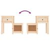 vidaXL Bedside Cabinet 2 pcs 79.5x38x65.5 cm Solid Wood Pine