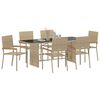 vidaXL Garden Dining Set 7 pcs Beige Poly Rattan