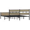 vidaXL Metal Bed Frame without Mattress Sonoma Oak 193x203 cm
