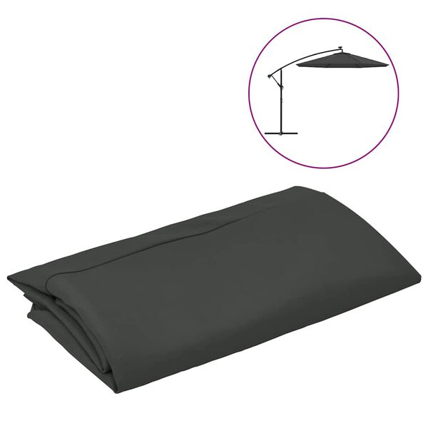vidaXL Replacement Fabric for Cantilever Umbrella Anthracite 300 cm