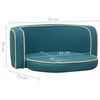 vidaXL Foldable Dog Sofa Turquoise 76x71x30 cm Linen Washable Cushion