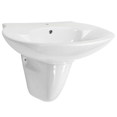 vidaXL Wall-mounted Basin Ceramic White 690x520x210 mm