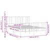 vidaXL Metal Bed Frame without Mattress with Footboard White 140x190cm
