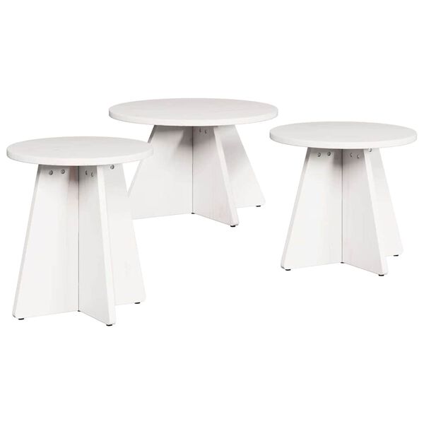 vidaXL Coffee Table 3 pcs White