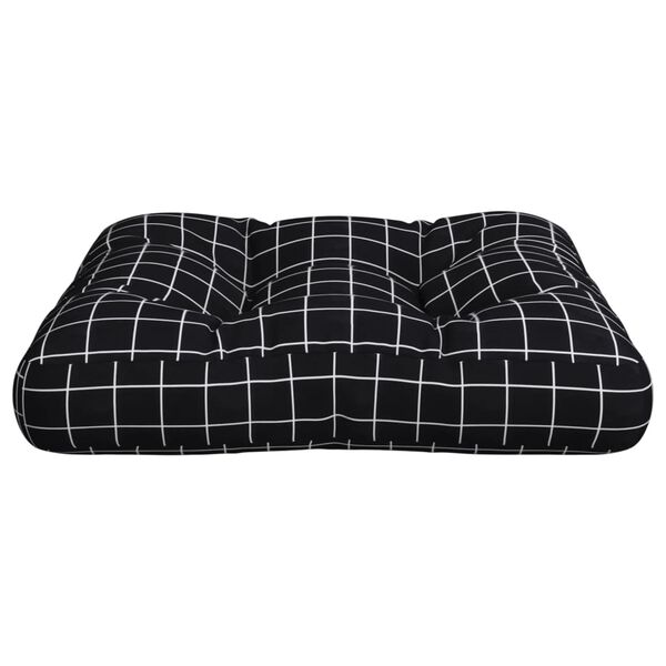 vidaXL Pallet Cushion Black Check Pattern 60x61.5x10 cm Oxford Fabric