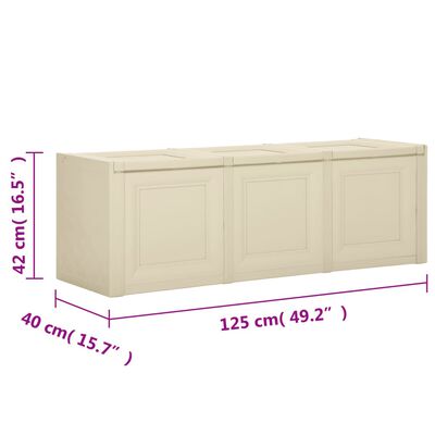 vidaXL Cushion Box Angora White 125x40x42 cm 130 L