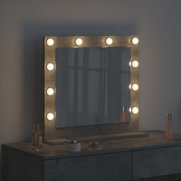 vidaXL Vanity Mirror Rectangular Concrete Grey 60 x 55 x 18 cm