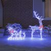 vidaXL Reindeer Pull Sleigh Blue 70 x 26 x 128.5 cm Acrylic