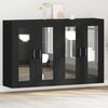 vidaXL Wall Cabinets 2 pcs Black Oak 69.5 x 34 x 90 cm Engineered Wood
