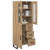 vidaXL Highboard 2 pcs Artisan Oak Engineered Wood and Glass