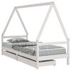 vidaXL Kids Bed Frame with Drawers White 90x200 cm Solid Wood Pine