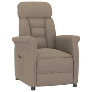 vidaXL Recliner Chair Taupe Taupe 70.5 x 96.5 x 95 cm Polyester