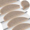 vidaXL Stair Mats Self-adhesive Sisal-Look 15 pcs 56x17x3 cm Light Beige