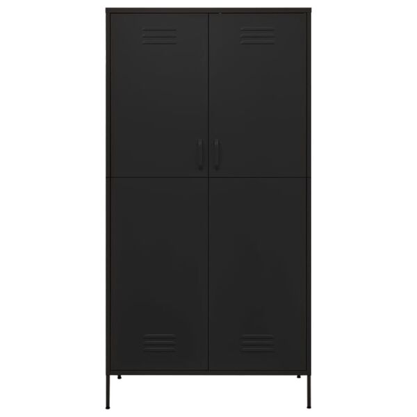 vidaXL Wardrobe Black 90x50x180 cm Steel