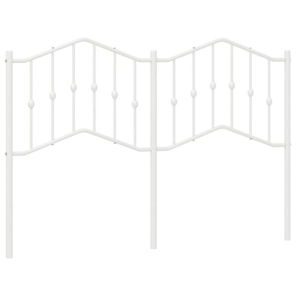 vidaXL Metal Replace Headboard White 140 cm