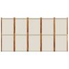 vidaXL 5-Panel Room Divider Light Grey 350x180 cm