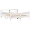 vidaXL Bed Frame with Headboard White 180x200 cm Super King Solid Wood Pine