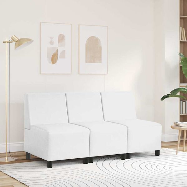 vidaXL Modular Sofa Unit Armless White 55 x 74 x 82 cm Faux Leather