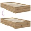 vidaXL Bed Frame with Drawer Artisan Oak 100 x 200 cm Engineered Wood