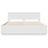 vidaXL Bed Frame with Headboard White 200 x 200 cm Engineered Wood