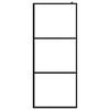 vidaXL Walk-in Shower Wall with Clear ESG Glass Black 80x195 cm