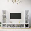 vidaXL TV Cabinets 3 pcs High Gloss White 142.5x35x36.5 cm Engineered Wood