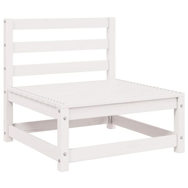 vidaXL 3 Piece Garden Lounge Set White Solid Pinewood