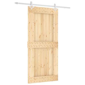 vidaXL Sliding Door 95 x 210 cm Solid Pine Wood (Untreated)