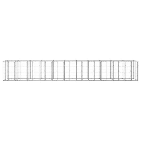 vidaXL Outdoor Dog Kennel Galvanised Steel with Roof 26.62 m&sup2;
