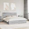vidaXL Bed Frame with Drawer Grey Sonoma 200 x 200 cm Engineer Wood