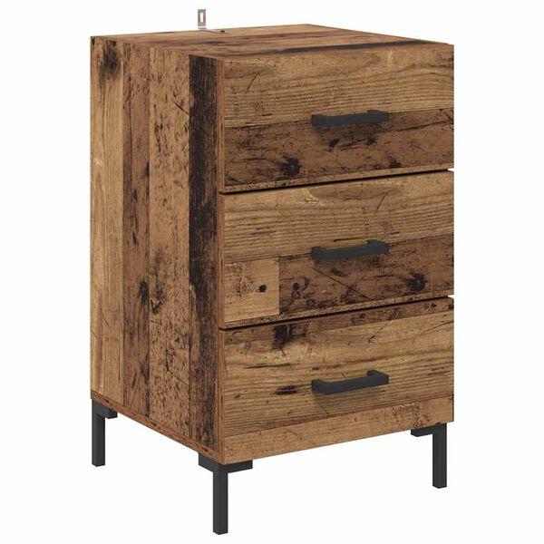 vidaXL Bedside Cabinet Old Wood 40 x 40 x 66 cm Engineered Wood
