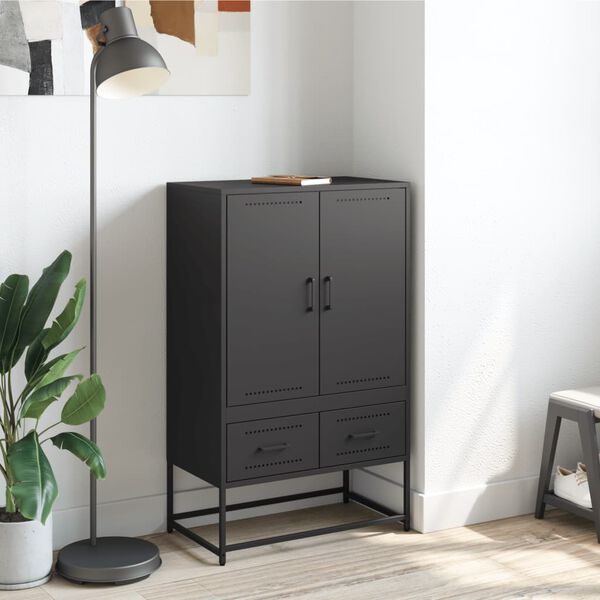 vidaXL Highboard Black 68x39x111.5 cm Steel