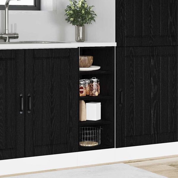 vidaXL Kitchen Base Cabinet with Shelf Black oak 30 x 44.5 x 81.5 cm