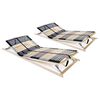 vidaXL Slatted Bed Bases without Mattress 2 pcs with 42 Slats 70x200 cm