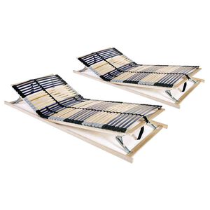 vidaXL Slatted Bed Bases without Mattress 2 pcs with 42 Slats 70x200 cm