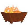 vidaXL Fire Pit Brown 80 x 80 x 40 cm Weathering Steel