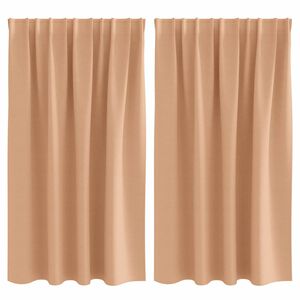 vidaXL Blackout Curtains with Rings 2 pcs Light Brown 140 x 140 cm