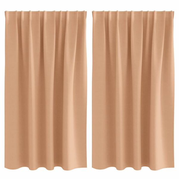 vidaXL Blackout Curtains with Rings 2 pcs Light Brown 140 x 140 cm