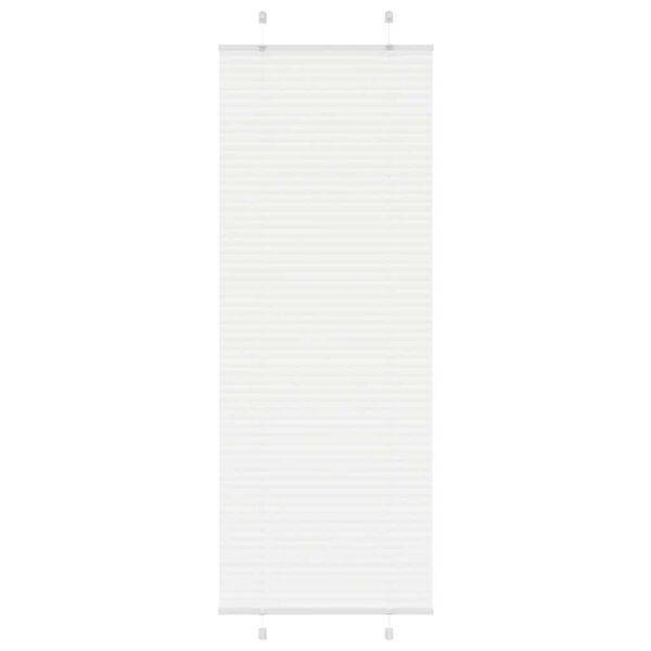 vidaXL Pleated Blind White 75x200 cm Fabric Width 74.4 cm Polyester